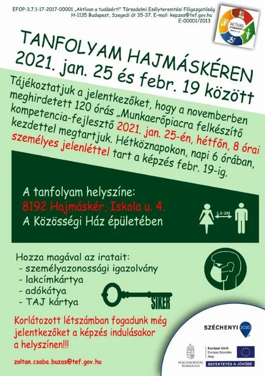 'Tanfolyam Hajmáskéren' cikk borítóképe