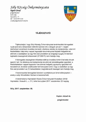 Kiadott dokumentum